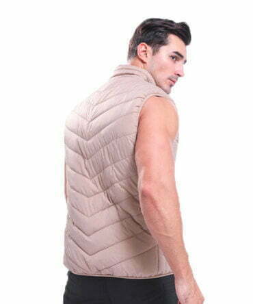 Gilet Chauffant Chasse Beige Dos
