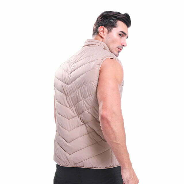 Gilet Chauffant Chasse Beige Dos