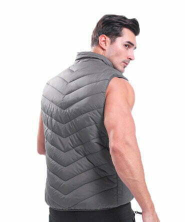 Gilet Chauffant Chasse Gris Fonce Dos