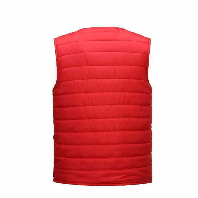 Gilet Chauffant Rouge Col V Amelioree Dos