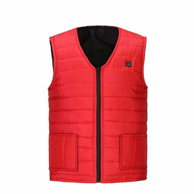 Gilet Chauffant Rouge Col V Amelioree Face